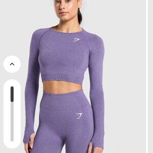 Gymshark Vital Long Sleeve Crop Top Body Fit in Functional Purple/Marl